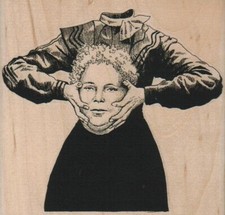 Head In Hands 4 x 3 3/4" Rubber Stamp, Halloween Stamp, Halloween Crafts