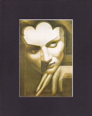 8X10'' Matted Print Picture Optical Illusion: Marlene Dietrich