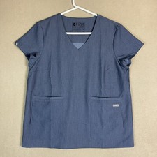 Figs Top Womens Medium Gray Cusco Scrub Top Medical Adult V-Neck