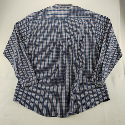 Tommy Hilfiger Herren Hemd Large blau kariert Knopfleiste Langarm mit Taschen - Bild 4 von 5