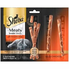 Sheba Meaty Tender Sticks Cat Treats Chicken Flavor Pack of 10 Pet Snack