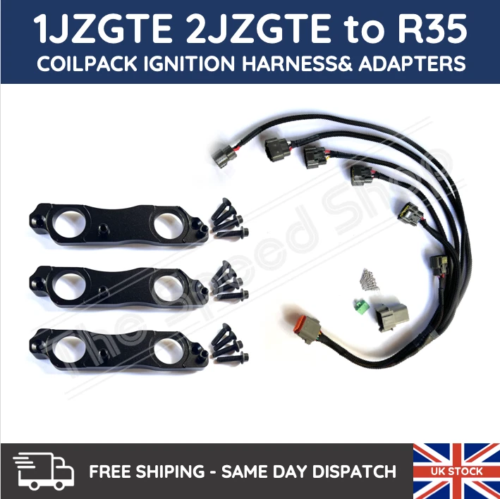 2JZ-GTE & 1JZ-GTE to VR38TT R35 GTR Coil Pack Adapter Brackets & Wiring Harness - Image 2 of 2