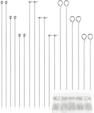 900 PCS Eye Pins and Flat Head Pins for Jewelry Making, Metal Eyepins, Headpins