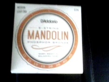 D'Addario EJ 74 8-String Mandolin Phosphor Bronze Medium Loop Ends 11,15,26,40
