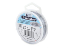 Beadalon 49  Strand .018   0.46  mm Satin Silver Beading Wire, 100  ft
