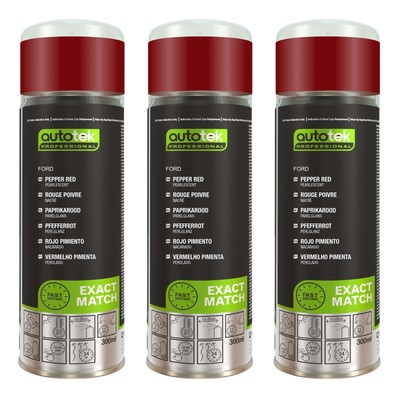 Autotek Ford Pfefferrot schnelltrocknender Aerosol-Sprühlack 300 ml x3