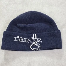 VINTAGE Penn State Nittany Lions Beanie Hat Mens Navy Fleece Drew Pearson Y2K