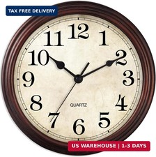Wall Clock, 9 Inch Silent Non Ticking Classic Battery Operated Clocks, Decorativ