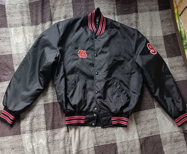 Men Vintage Bomber Jacket Black Other Material 40
