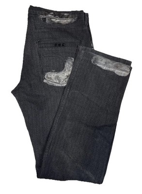 HTC USA Studded Stripe Pants Men 36X34 USA Distressed 2000s Punk Flaking Wear