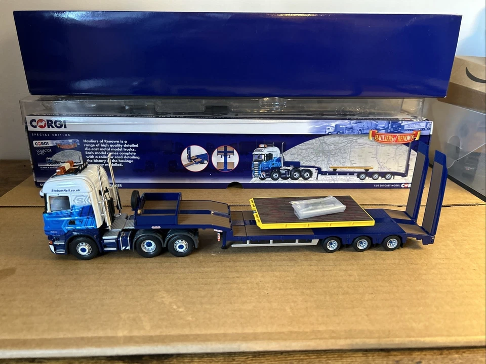 Corgi CC13745 Scania R Noteboom Step Frame Trailer STOBART RAIL See Description - Image 3 of 4