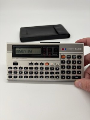 Casio FX-720P Taschencomputer Rechner + RAM Card RC-2 + Etui Funktion #A3
