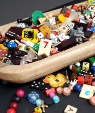 30 Vintage Game Pieces-Random Lot-Dice-Tokens...
