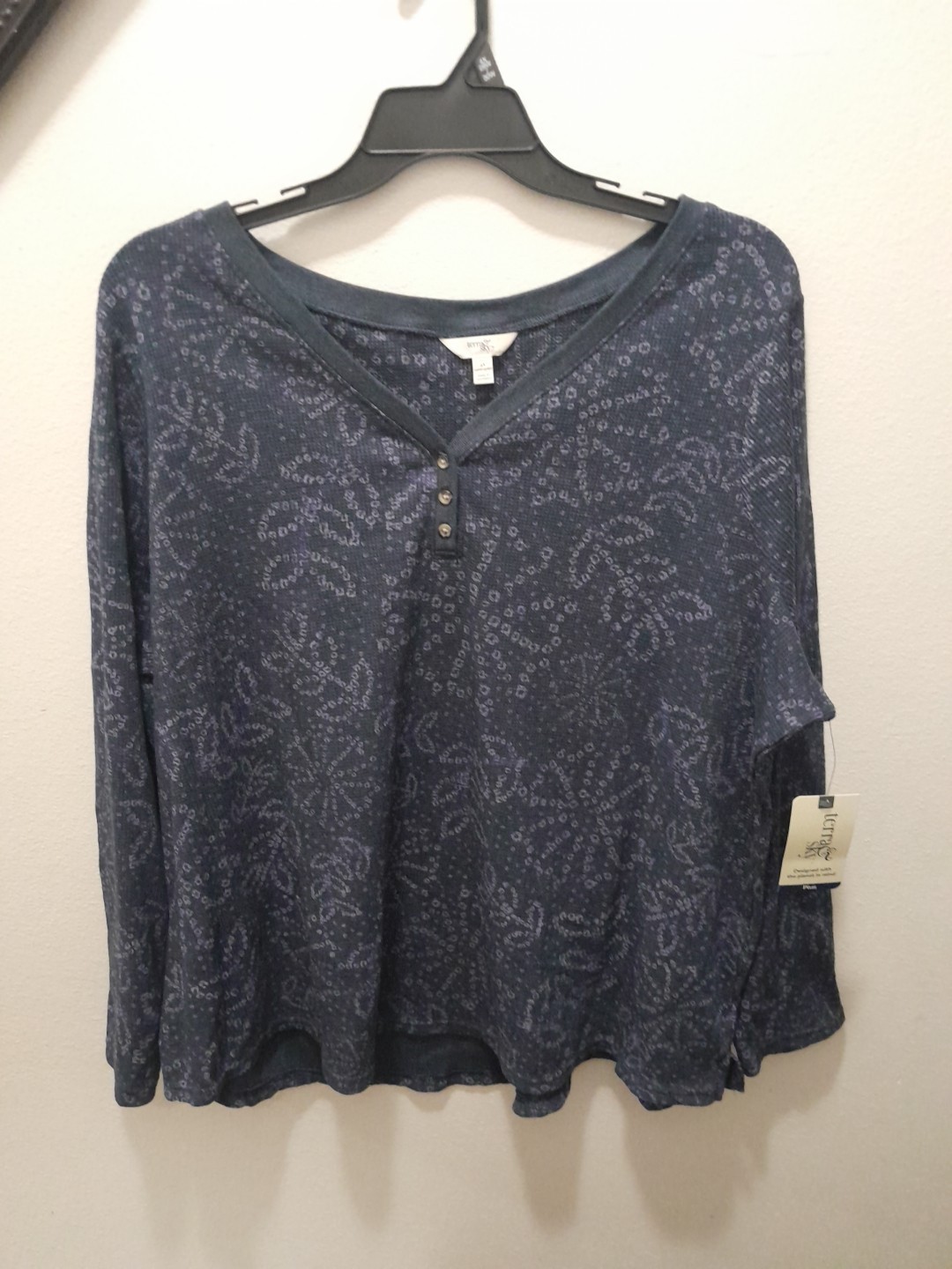 Womens Terra And Sky Size 4X  Waffle Tee Shirt Top NWT