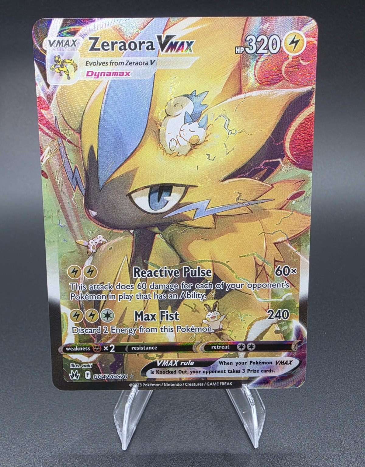 Zeraora VMAX Crown Zenith Galarian Gallery GG42/GG70 Holo UR FA 320HP ENG