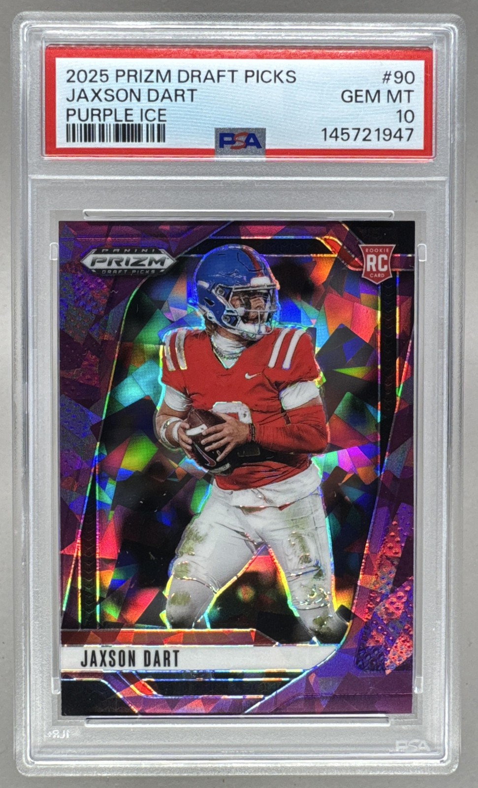 Jaxson Dart Panini Prizm Draft Picks #90 Purple Ice