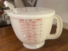 Vintage Tupperware Mix N Store 8 Cup 2 Qt Measuring Pitcher 500 Pop Up Spout Lid
