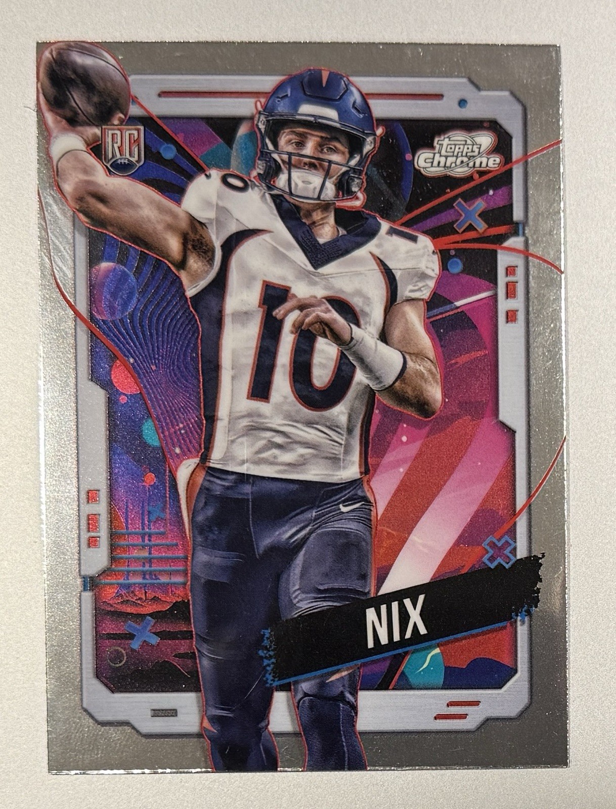 Bo Nix 2024 Topps Chrome Cosmic Rookie #127 RC NM or Better