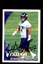 Signed Football Card Auto Everson Griffen 2010 Topps #294 Minnesota Vikings
