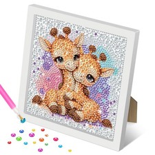 MOGTAA Giraffe Diamond Art Kits for Kids with Frame, Animal Diamond Painting ...