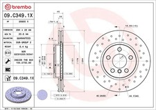 2X 09.C349.1X BREMBO Bremsscheibe f�r BMW,BMW (BRILLIANCE),MINI