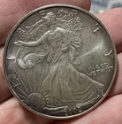 2002 American Silver Eagle 1 oz .999 Silver U.S. Mint Toning around edges