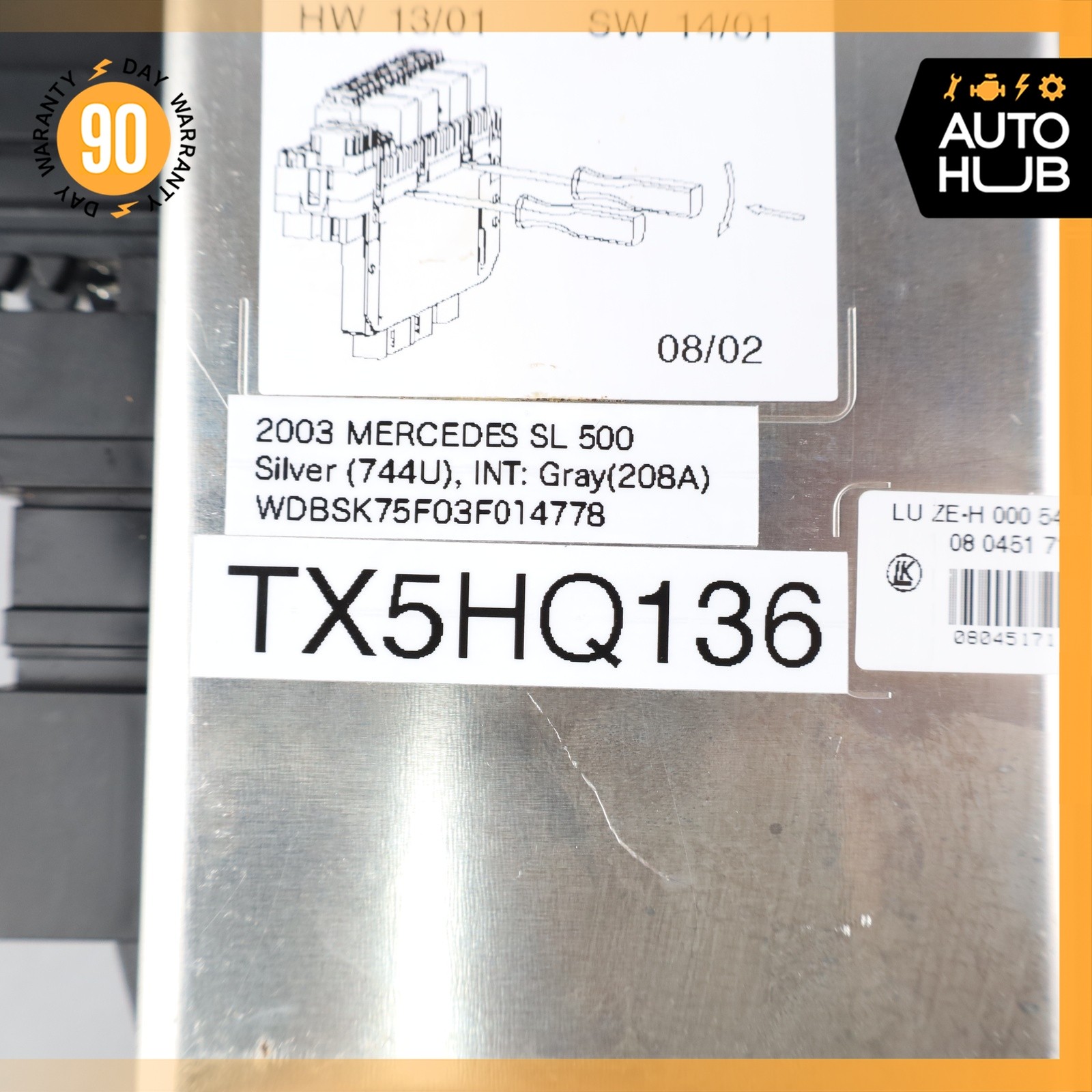 03-12 Mercedes R230 SL500 SL55 AMG Rear SAM Fuse Box Relay Module OEM