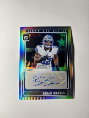 2025 Donruss Optic Brian Branch Holo Signature Series Auto #SSH-BB Lions