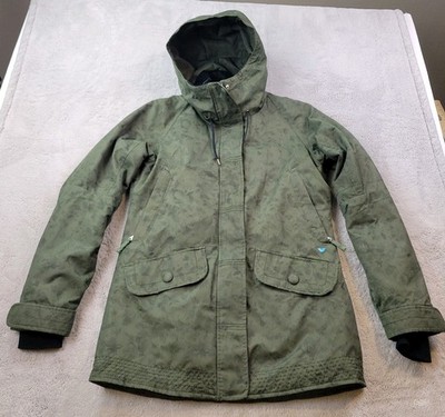 Obermeyer Thermore Insulated Isla Jacket Womens 6 Green Hood Ski Snowboard
