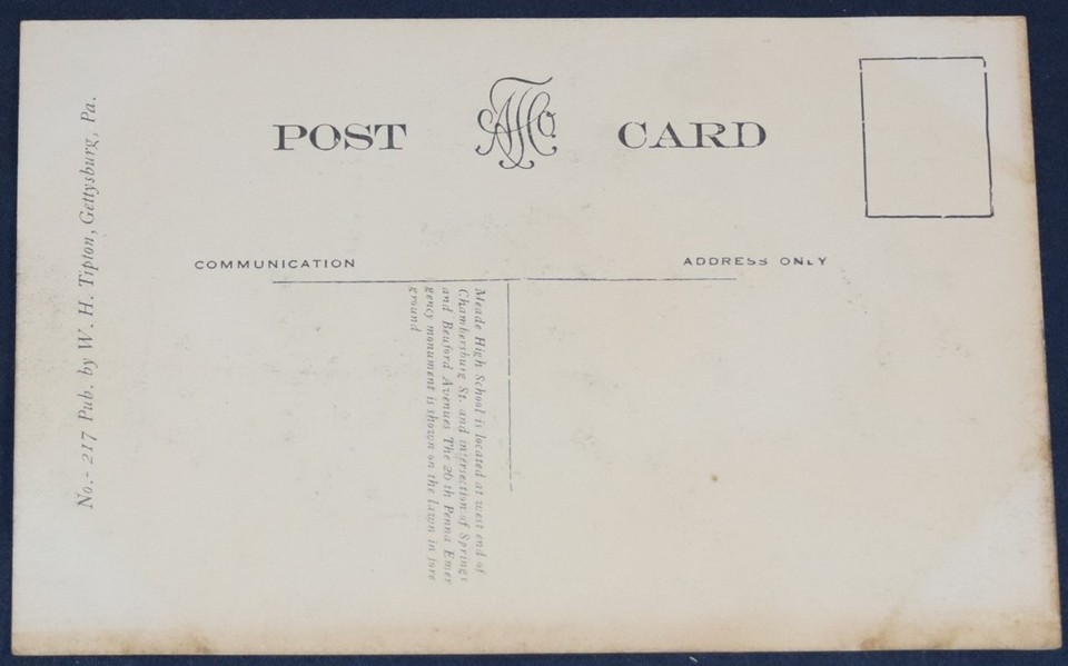 Meade High School, Gettysburg, PA Postcard eBay