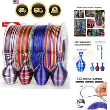 Silk PLA 3D Printer Filament Bundle, Shiny Multicolor Rainbow PLA Filament 1....