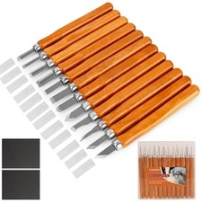 Wood Carving Tools 14 PCS Knife Kit Carbon Steel Chisels for DIY Sculpture