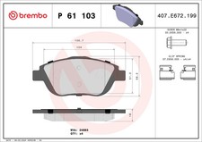 BREMBO P 61 103 Plaquettes de frein  pour CITROËN PEUGEOT DS OPEL