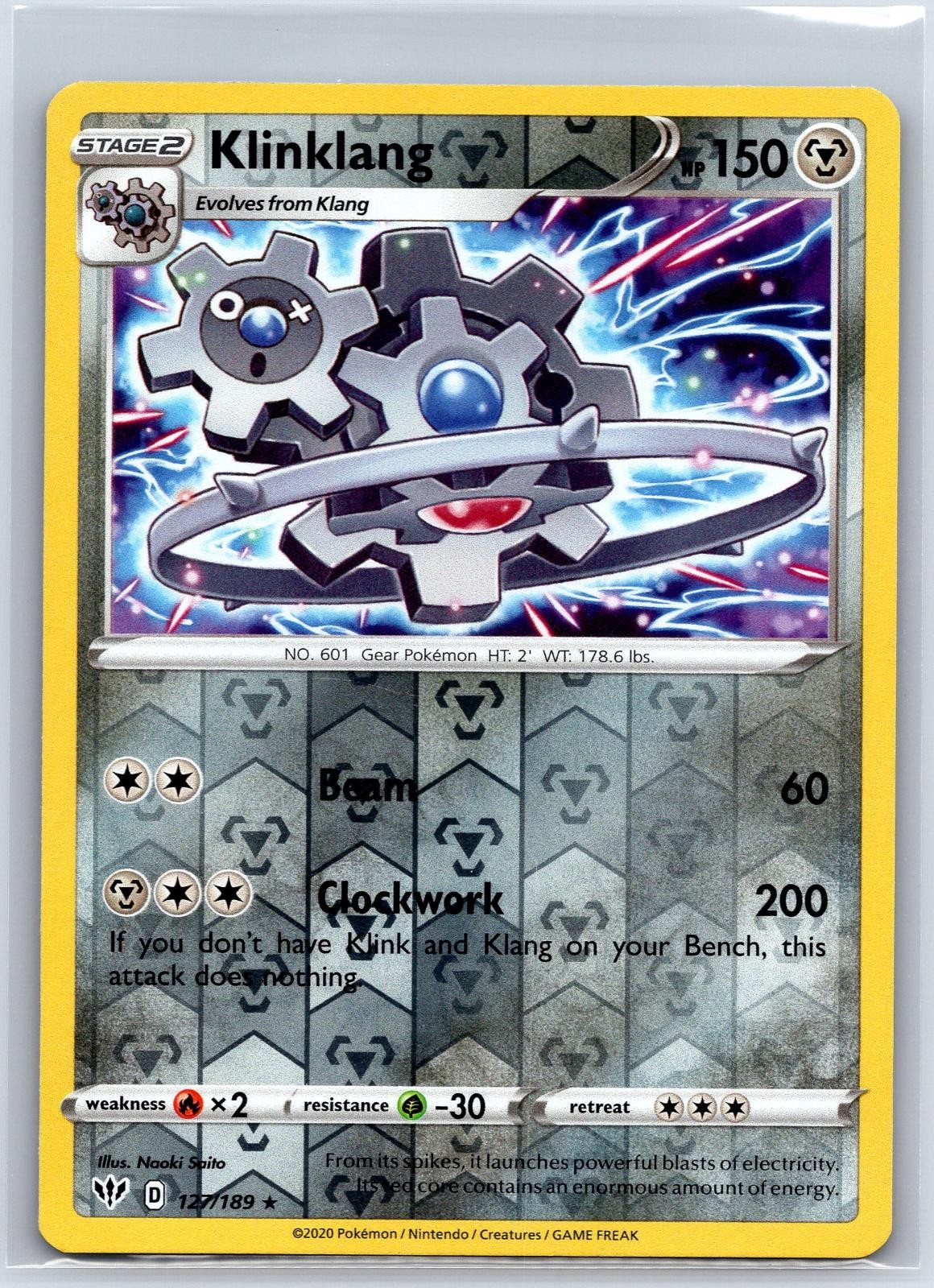 Klinklang 127/189 Rare Darkness Ablaze Pokemon Reverse Holo NM/M 626d-22