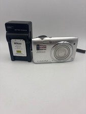 Nikon COOLPIX S3500 20.1 MP Digital Camera 7x Optical Zoom- Silver- Used- READ 
