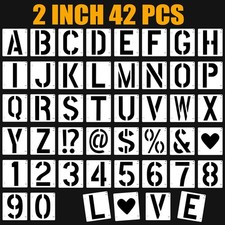 42 PCS Letter Stencils for Painting, Spray Paint Stencil, 2 Inch, white