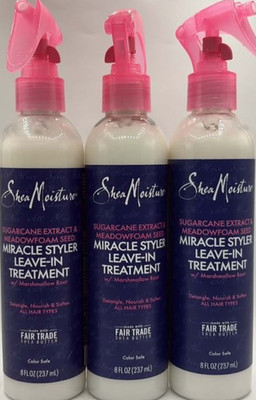 3PK Shea Moisture Miracle Styler Leave-In Treatment ~ 8 FL OZ EACH ~ FAST SHIP