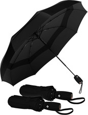 REPEL Windproof Travel Umbrella - Compact  Withstands Winds up to 85MPH , Stron