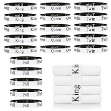 20 Pieces Bed Sheet Organizer Bands with Size Labels for White  Black Words