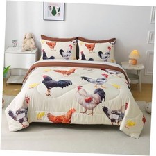 Comforter Set 7 Pcs Animal Theme Bedding Set Size for Kids Adults Twin Chicken