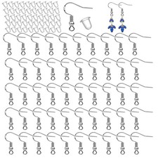 50 PCS/25 Pairs 925 Sterling Silver Earring Hooks Fish Hook Ear Wires French ...