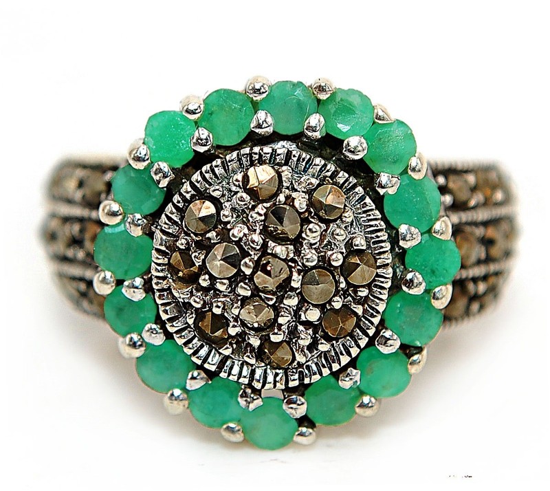 1CT Heat Treated Green Tourmaline 925 Sterling Silver Ring Jewelry Sz 9 NF1-7