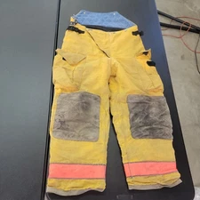 38x32 Globe Yellow Firefighter Turnout Pants with Orange Stripes GX-7 