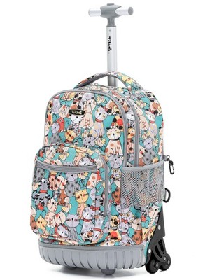NEW TILAMI Rolling Backpack for Boy Suitcase School Adjustable Laptop Backpac...