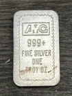Rare AMG 1 Oz Vintage Silver Art Bar Chicago Old Ingot