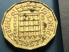 1967 UNC Elizabeth II  British Threepenny  uncirculated 3d