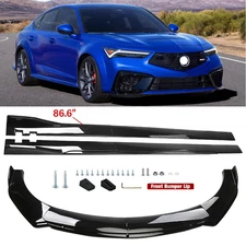 Front Bumper Lip Spoiler Splitter Body Kit+ Side Skirt For Acura
