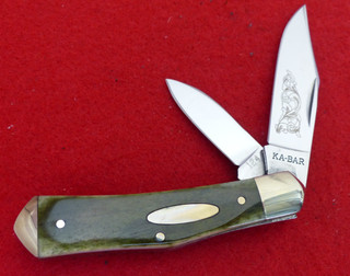 Coltello Unione Ka Bar KABAR USA come nuovo HMP89 verde osso liscio