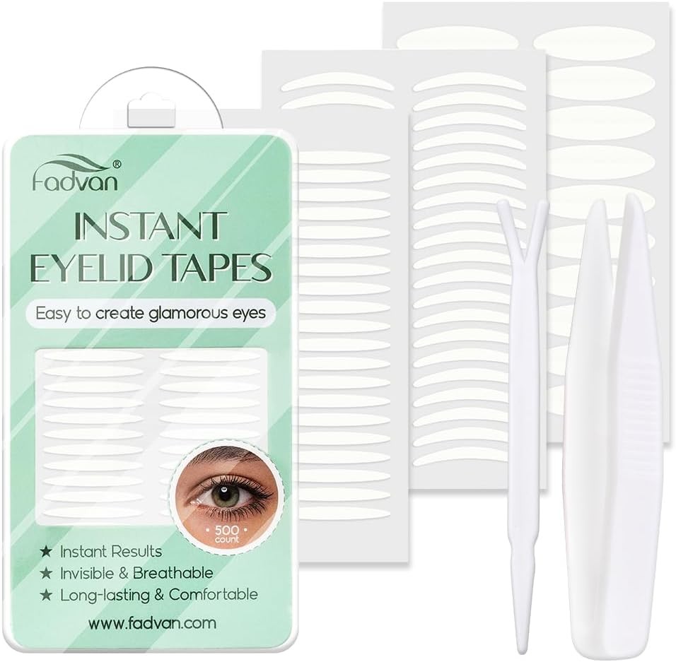 FADVAN Eyelid Lift Strips Invisible, 500Pcs Eyelid Tape for Hooded Eyes Double