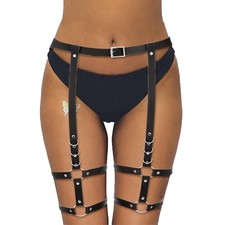 Leather Leg Harness Fashion Rave Goth Thigh Garter Belts for Women